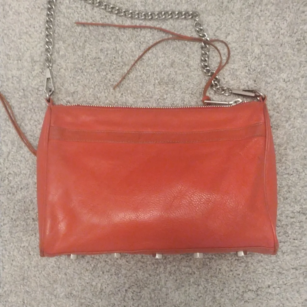 - Rebecca Minkoff rust leather fringe detail chain handle crossbody